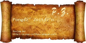 Pongó Zoltán névjegykártya