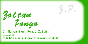 zoltan pongo business card